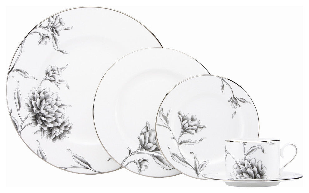 Marchesa by Lenox Dinnerware, Floral Illustrations 5-Piece Dinnerware Place Sett