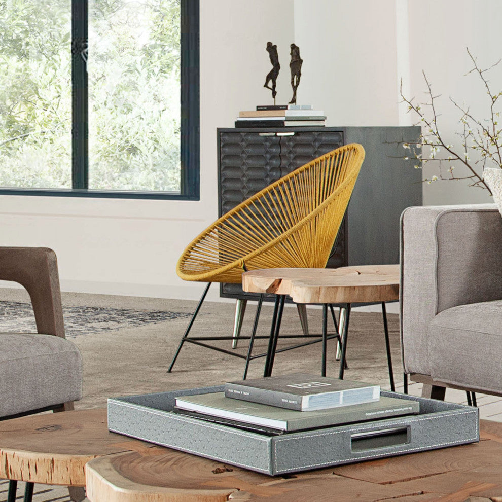 Sativa 2 Accent Chairs, Orange Rope