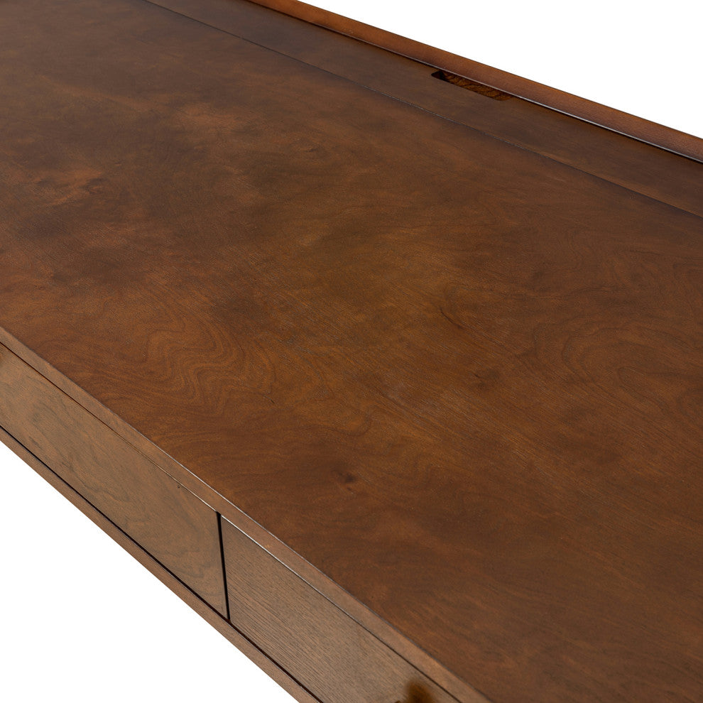 Edward Desk With Built in Outlets, Walnut