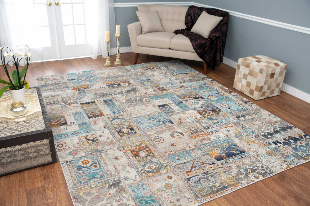 Noori Rug Low-Pile Cecil Ivory/Blue Rug