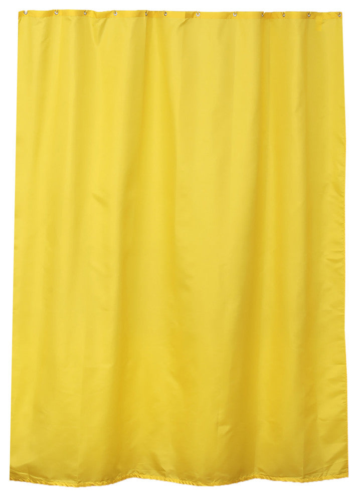 Extra Long Shower Curtain Polyester, 12 Rings, 79"Lx 71"W, Yellow