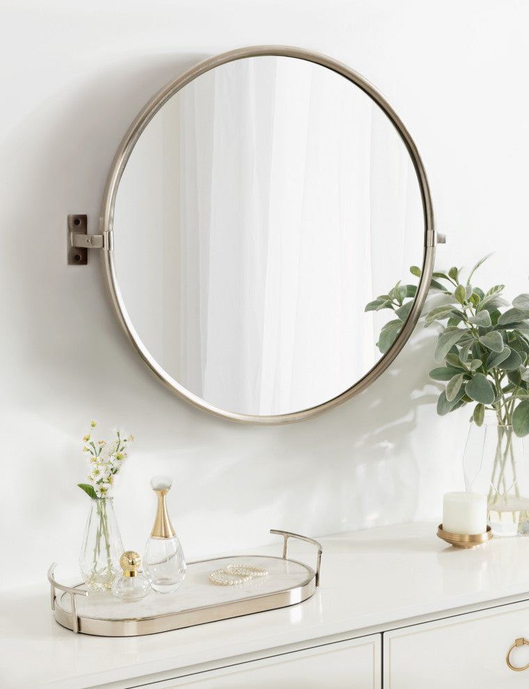 Taurus Pivot Wall Mirror, Silver 26x24