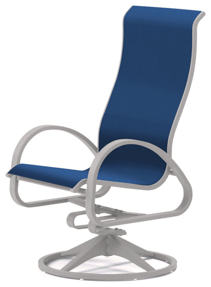 Aruba II Sling Supreme Height Swivel Rocker, Textured White, Cobalt