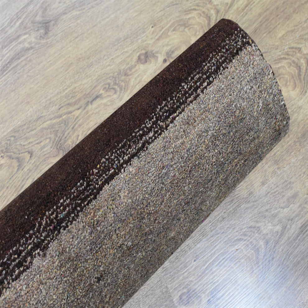 HAND KNOTTED LOOM SILK AREA RUGS-6'x9',Rectangle,Brown Beige,Contemporary