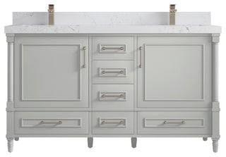 Aberdeen 60 Double Bathroom Vanity in Coventry Gray 2" Empira Quartz