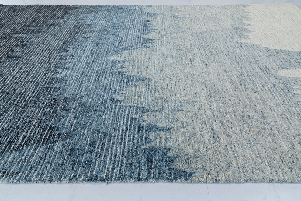NuStory Surf Hand Tufted Abstract Area Rug in Blue, 5' X  8'