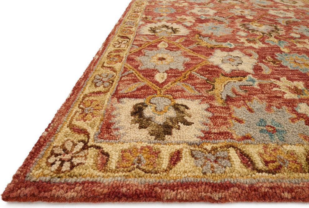 Victoria Rug, Terracotta/Gold, 5'0"x7'6"