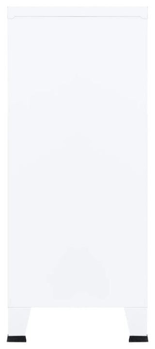 vidaXL File Cabinet Hall Entryway Sideboard Storage Chest Cabinet White Steel