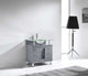 Vincente 32" Single Bathroom Vanity Set Gray, Frosted Tempered Glass Top