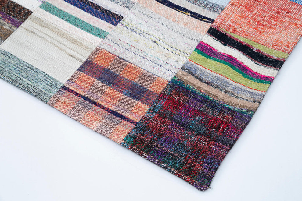 Rug N Carpet - Handmade Turkish 9' 1'' x 11' 5'' Tribal Patchwork Kilim Rug