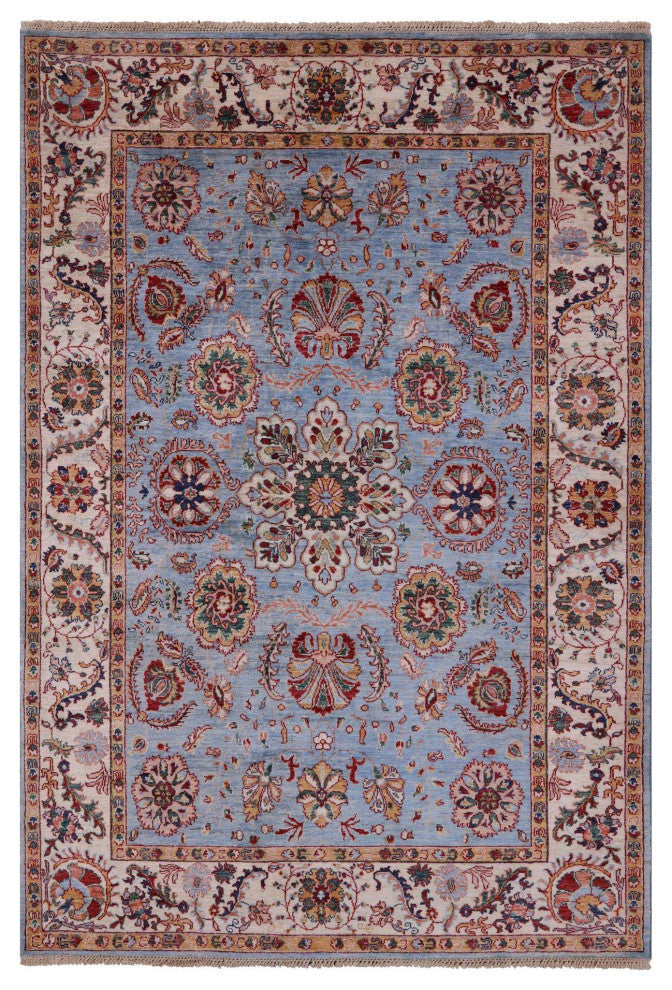 5' 6" X 8' 0" Persian Tabriz Hand Knotted Wool Rug Q7554