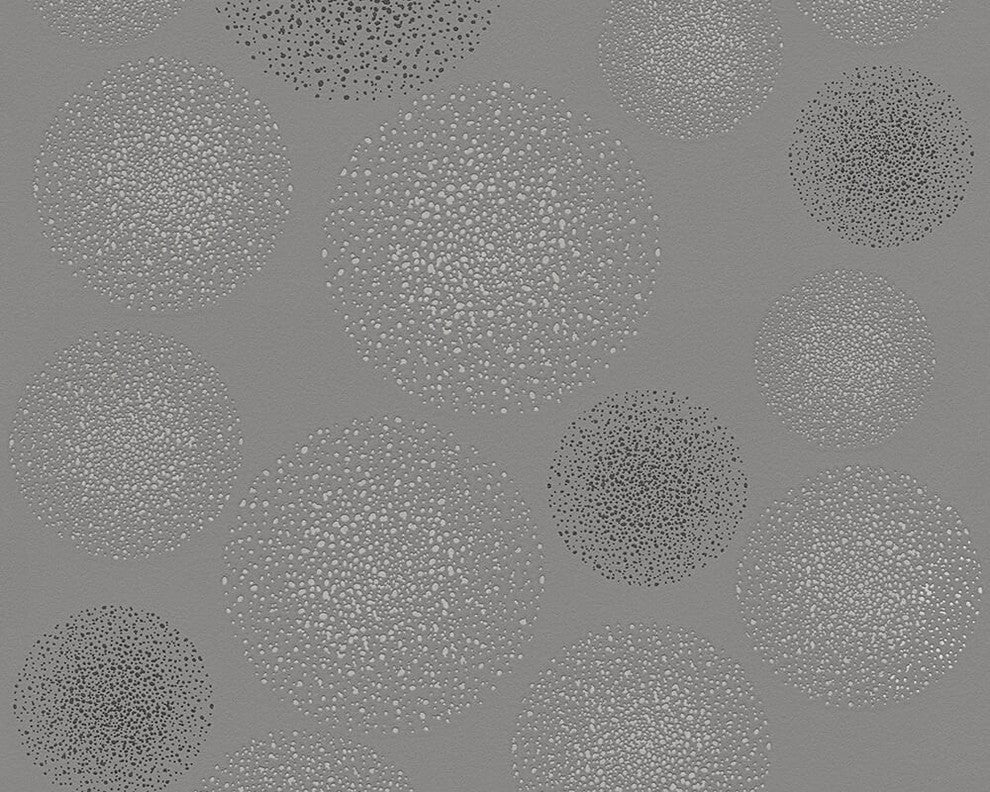 B&W 3, Black and White Look Gray, Metallic, Black Wallpaper Roll, Wall Decor
