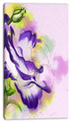 Abstract Blue Flower Watercolor, Floral Canvas Art Print, 16"x32"