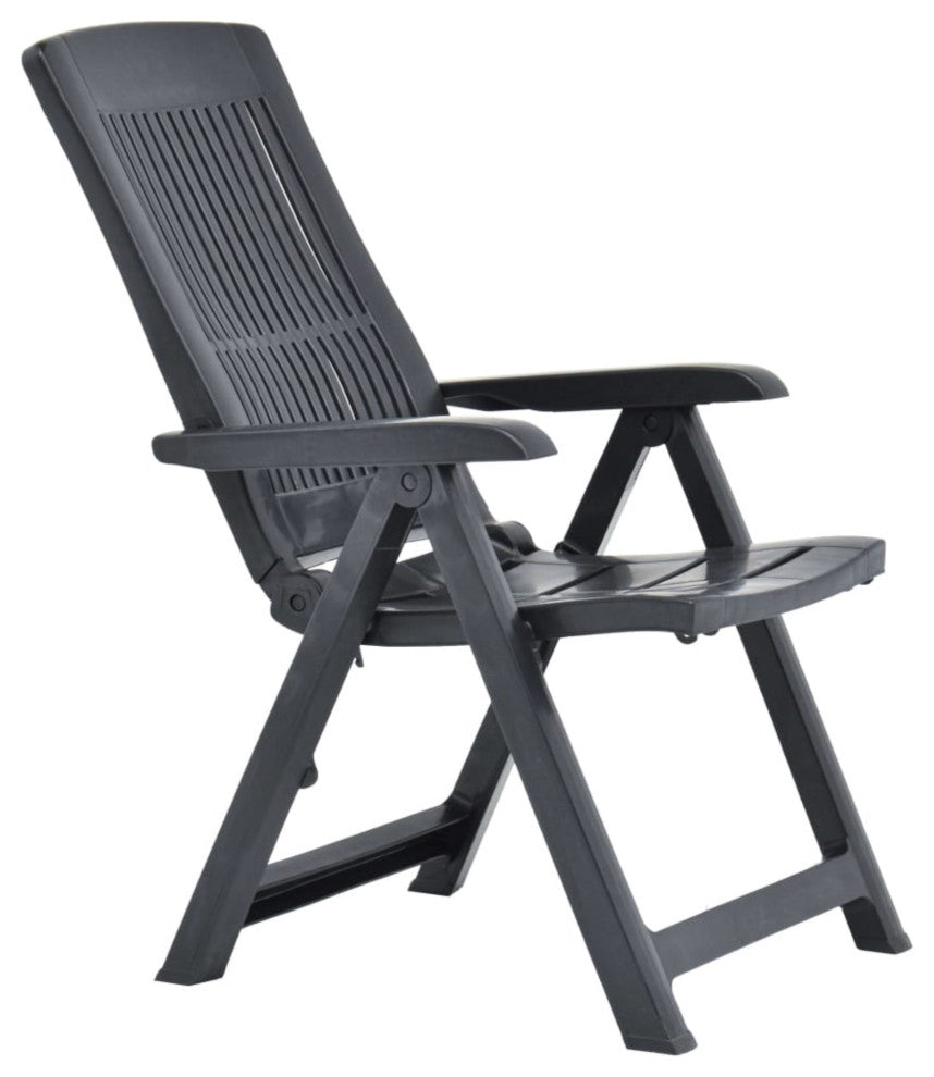 Vidaxl Garden Reclining Chairs 2-Piece Set Plastic Anthracite