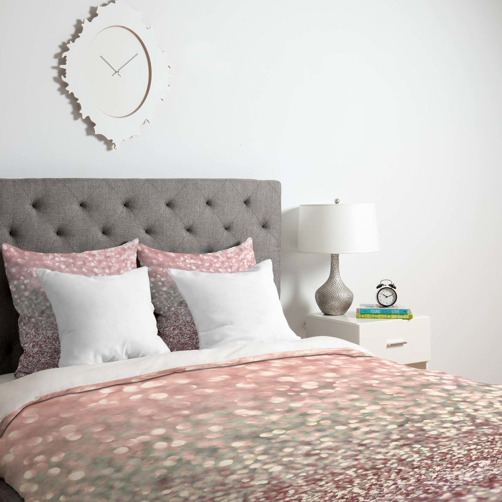 Deny Designs Lisa Argyropoulos Girly Pink Snowfall Duvet Cover - Lightweight