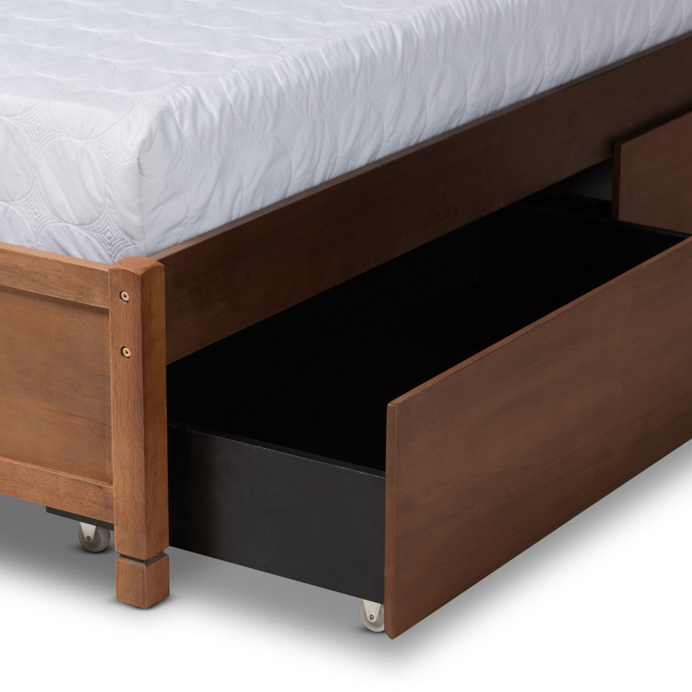 Yara Modern Brown Finished Wood Full Size 4-Drawer Platform Storage Bed Frame