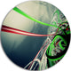 Fractal 3D Green Stripes, Abstract Art Large Disc Metal Wall Art, 36"