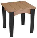 Poly Island End Table, Cedar & Black