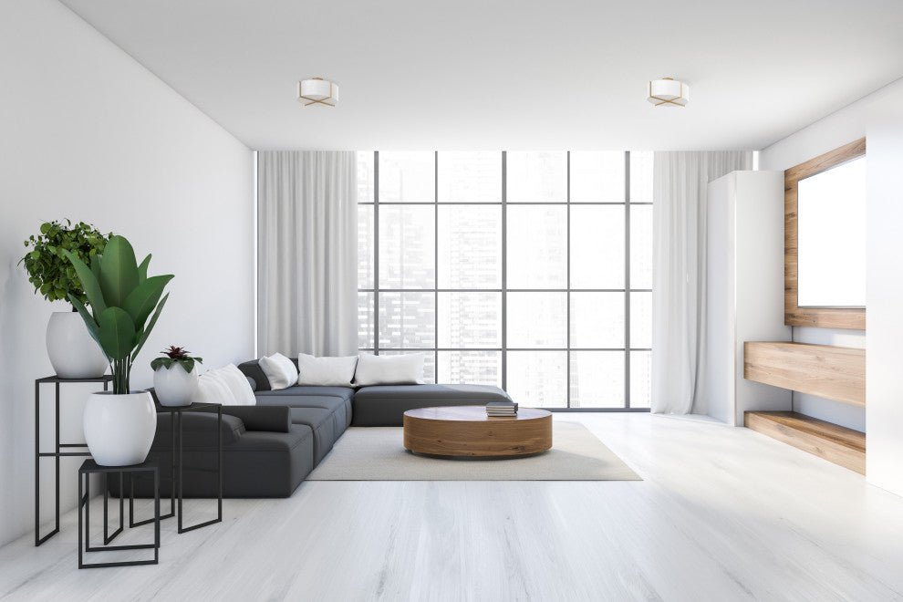 Hinkley Axis Large Semi-Flush Mount, Heritage Brass