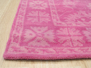 EORC Pink Hand-Tufted Wool Overdyed Rug, 5'x8'