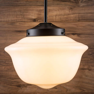 Lavagna Pendant Light with Milk Glass, Black