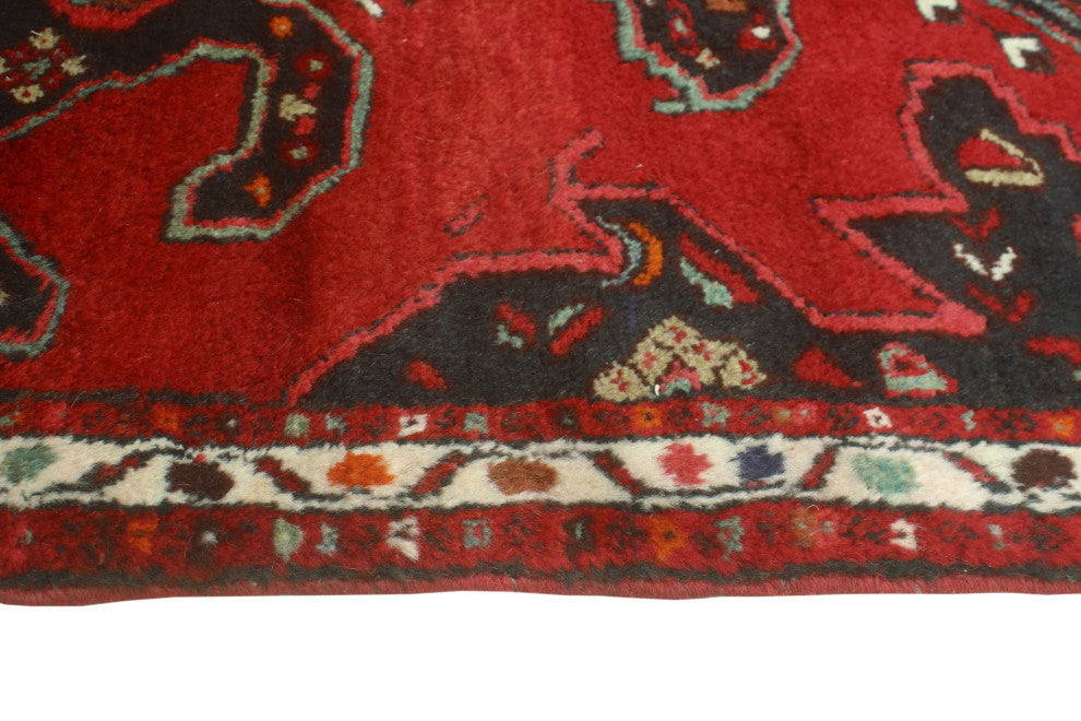 Fine Vintage Distressed Hengameh Red/Ivory Runner, 3'5x10'2
