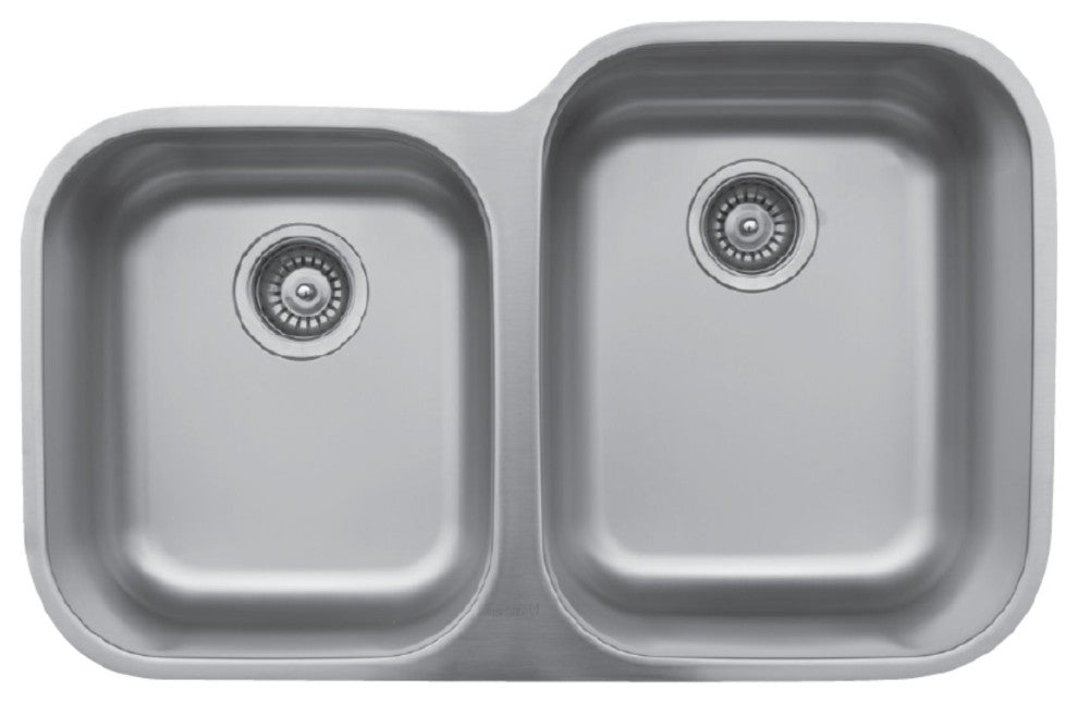 Karran Undermount Stainless Steel 32" Double Bowl Kitchen Sink