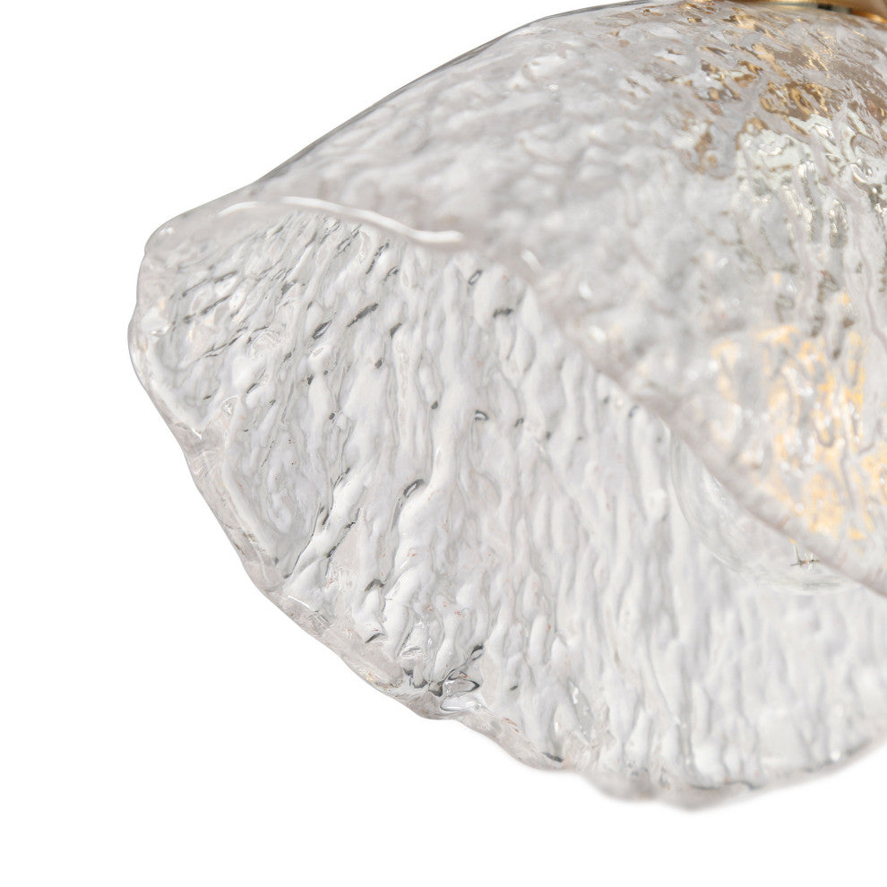 LNC Evangeline 5-Light 44.5" Modern Linear Glass Kitchen Island Light, Brass