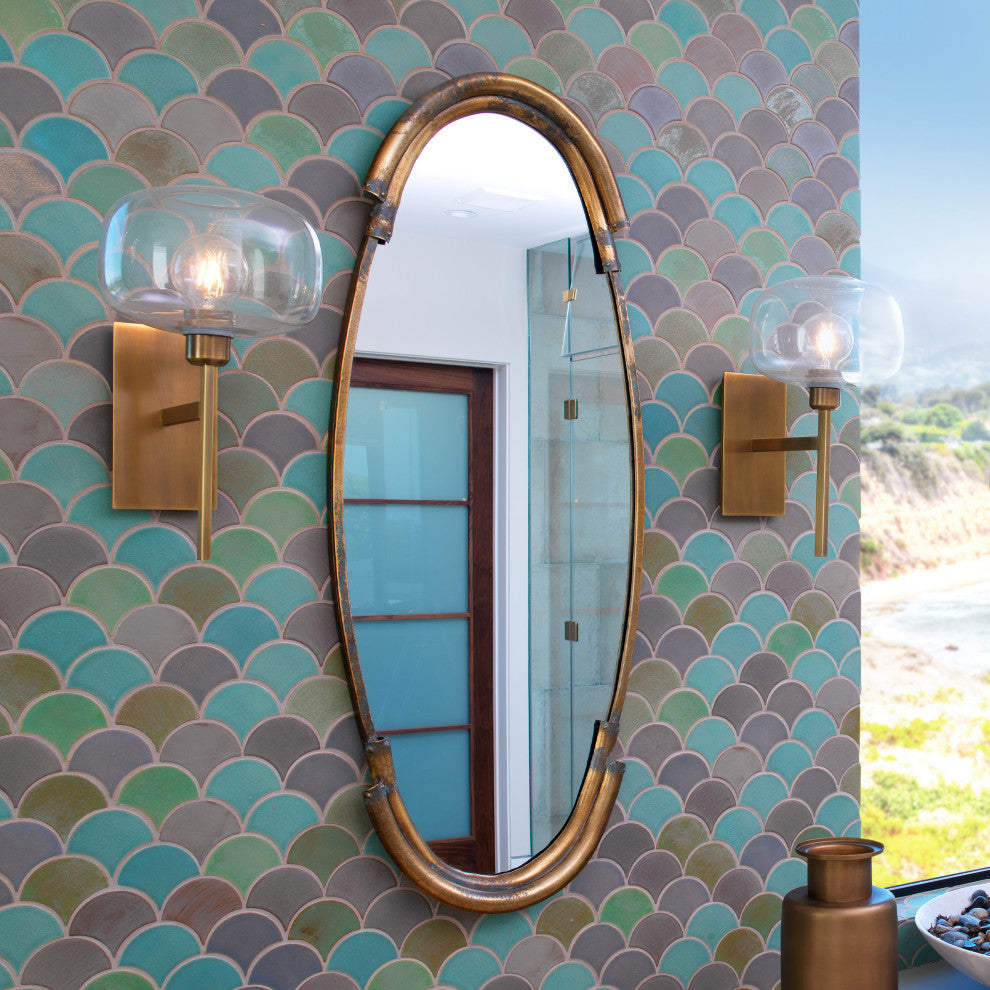 Margaux Metal Mirror, Antique Brass