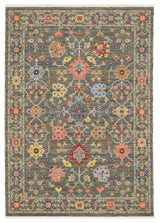 Leoness Floating Floral Indoor Area Rug, Grey, 2' x 3'
