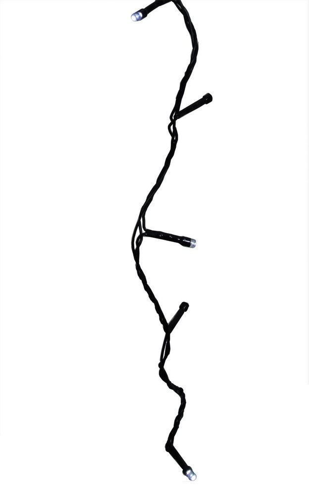Cool White LED Battery Operated 8-Function Christmas Lights, Black