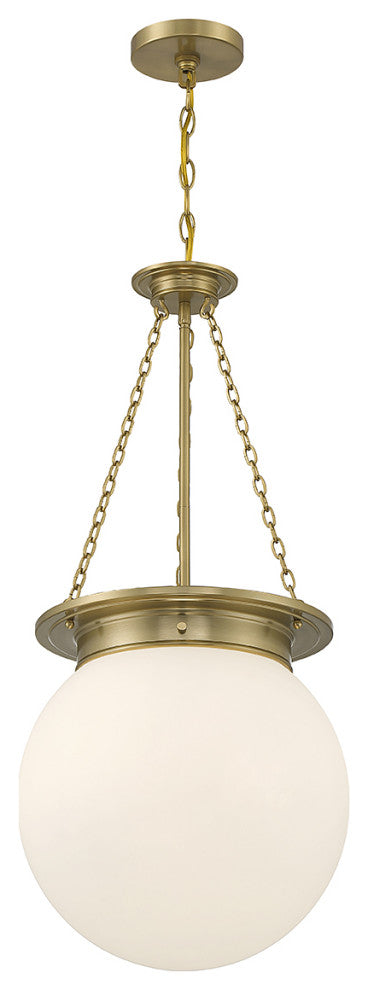 Manor 3-Light Pendant, Matte Black, Warm Brass