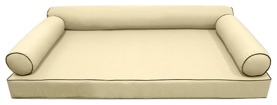 Style6 Twin-XL Contrast Pipe Trim Bolster Pillow Outdoor Slip Cover ONLY AD103