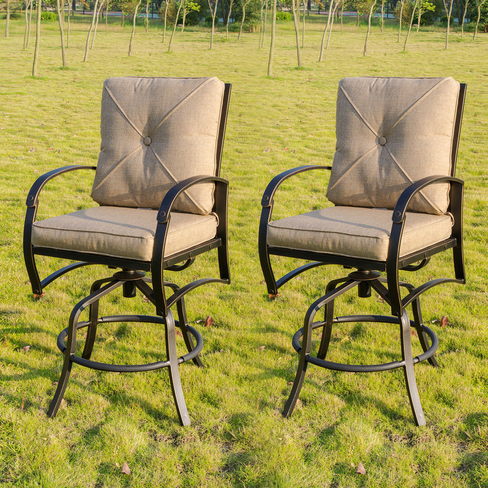 Sinclair Bar Chair With Back and Seat Cushion, Set of 2