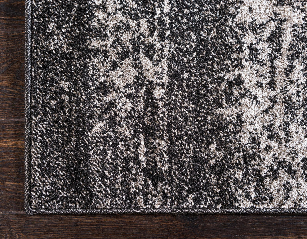 Rug Unique Loom Del Mar Dark Gray Runner 2' 7 x 10' 0