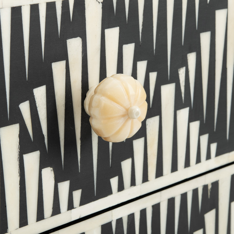 Safavieh Couture Tessie Bone Inlay Nightstand Black