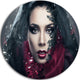Mysterious Woman, Portrait Contemporary Large Disc Metal Wall Art, 11"