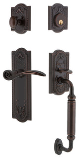 Meadows Plate C Grip Entry Set Swan Lever, Timeless Bronze, 2-3/8", Right