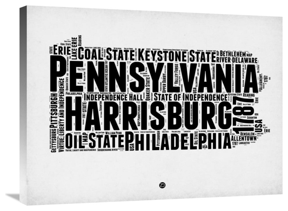 "Pennsylvania Word Cloud 2" Fine Art Print