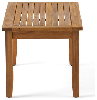GDF Studio 4-Piece Peyton Acacia Wood Chat Set With Water Resistant Cushions, Blue