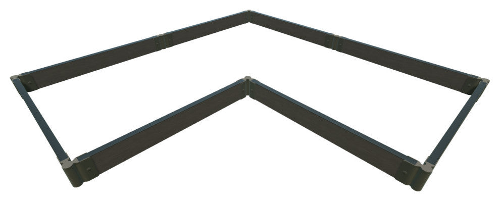 Weathered Wood 'Arrowhead' 8'x8'x5.5" Straight Corner Raised Garden Bed