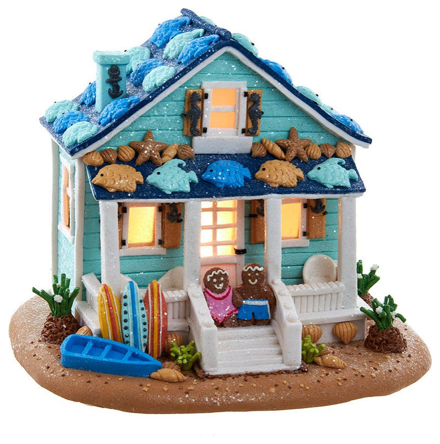Kurt Adler 8" Gingerbread Beach House With C7 Bulb