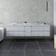 Fresca Formosa Modern 82" Rustic White Wall Hung Double Sink Bathroom Cabinet