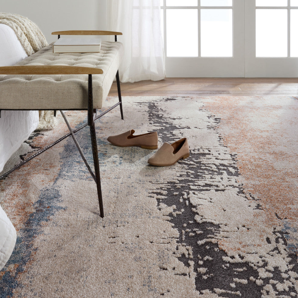 Jaipur Living Sobia Abstract Tan/ Blue Area Rug 9'3"X13'