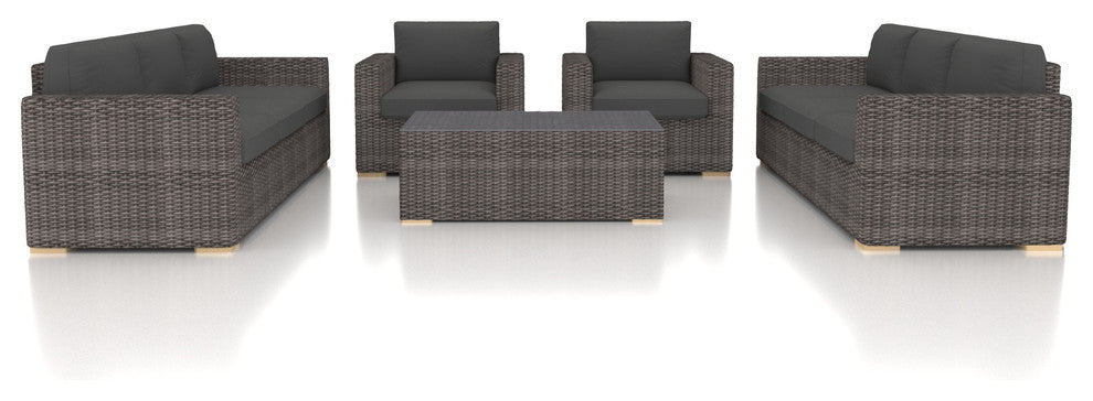Dune 5 Piece Double Sofa Set, Canvas Charcoal