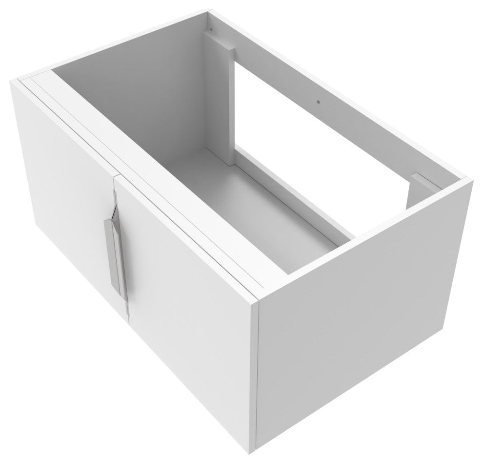 CastelloUSA Alpine 30" Wall Mounted Vanity, Base Only, White, Brushed Nickel