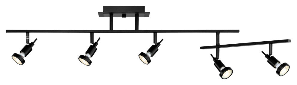 Viper, 5-Light LED Semi-Flush With Articulating Arm, Black, Replaceable LED
