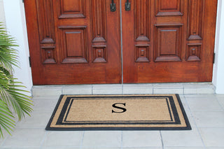 A1HC Markham Border Flocked Extra Large Monogrammed Doormat, 30"X48", S