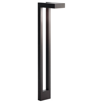 Contemporary 1-light Two Arm Path Light in Tetured Architectural Bronze Satin