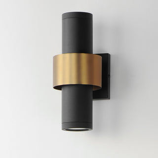 ET2 E34754 Reveal Outdoor 12" Tall LED Wall Sconce - Black / Gold
